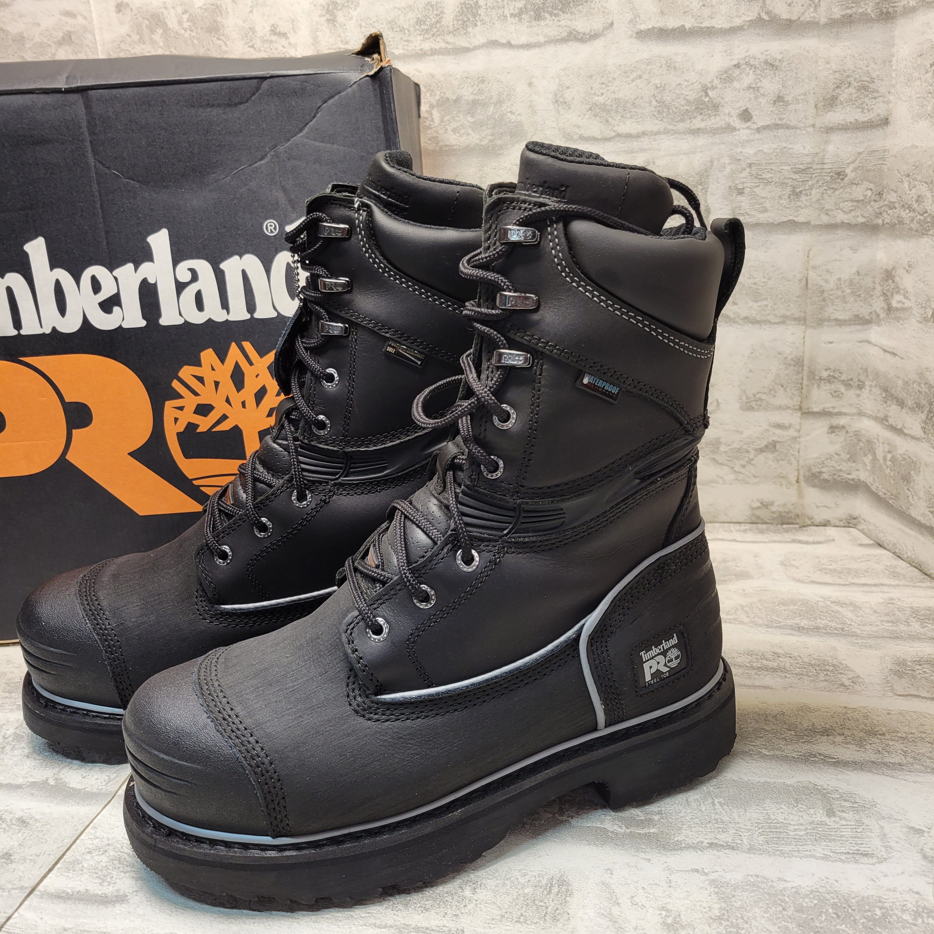 Timberland PRO Men's Gravel Pit 10" Steel-Toe Waterproof Boot, 7.5 Black (7869938073838)